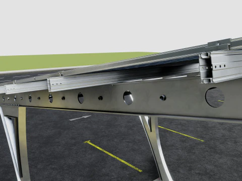 L TYPE SOLAR CARPORT TYPE-2 3D Model