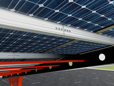 L TYPE SOLAR CARPORT TYPE-2 3D Model