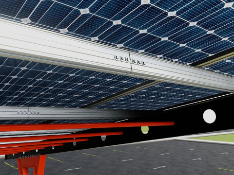 L TYPE SOLAR CARPORT TYPE-2 3D Model