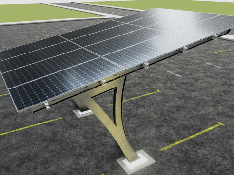 L TYPE SOLAR CARPORT TYPE-2 3D Model