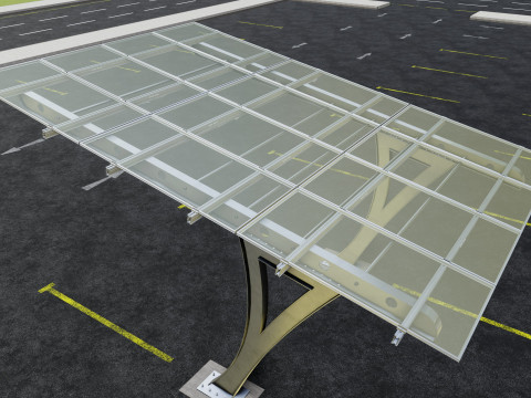L TYPE SOLAR CARPORT TYPE-2 3D Model