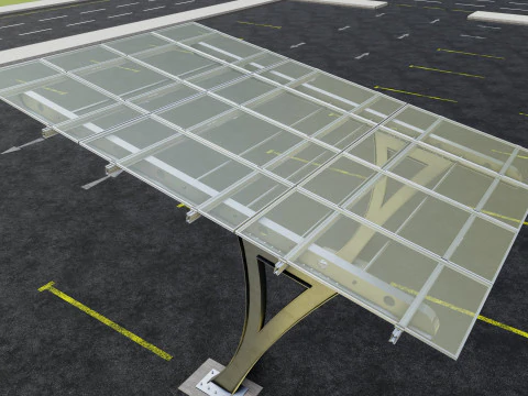L TYPE SOLAR CARPORT TYPE-2 3D Model