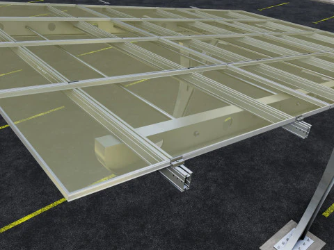 L TYPE SOLAR CARPORT TYPE-2 3D Model