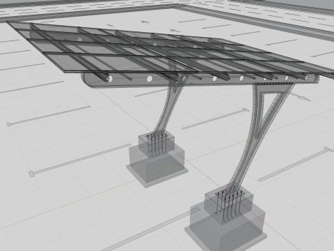 L TYPE SOLAR CARPORT TYPE-2 3D Model