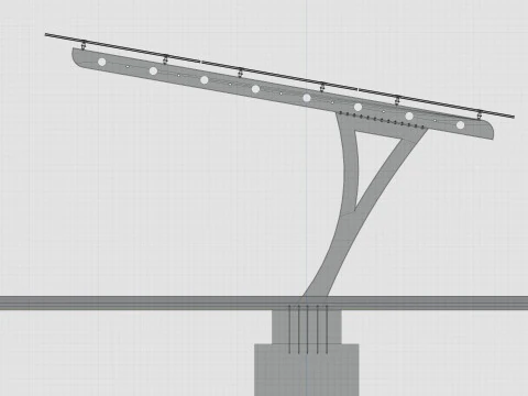 L TYPE SOLAR CARPORT TYPE-2 3D Model