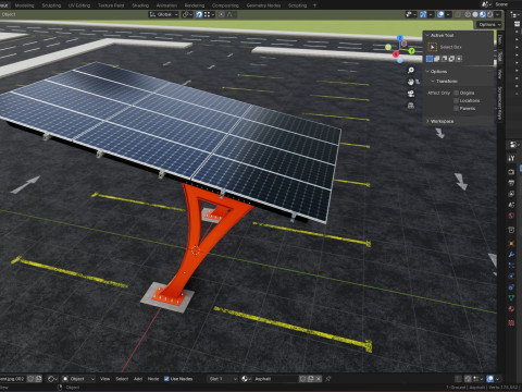 L TYPE SOLAR CARPORT TYPE-2 3D Model