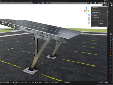 L TYPE SOLAR CARPORT TYPE-2 3D Model