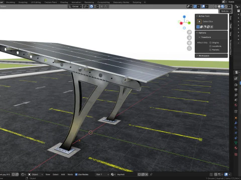 L TYPE SOLAR CARPORT TYPE-2 3D Model