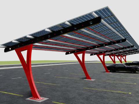 L TYPE SOLAR CARPORT TYPE-2 10 Cars 3Dモデル