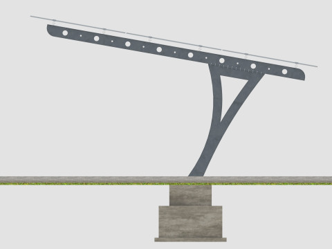 L TYPE SOLAR CARPORT TYPE-2 10 Cars 3D Model