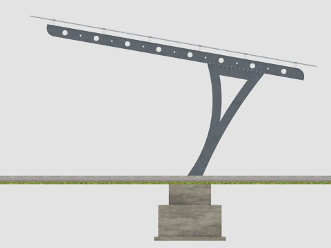 L TYPE SOLAR CARPORT TYPE-2 10 Cars 3D Model