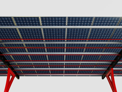 L TYPE SOLAR CARPORT TYPE-2 10 Cars 3D Model