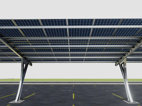 L TYPE SOLAR CARPORT TYPE-2 10 Cars 3D Model