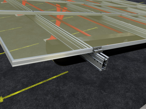 L TYPE SOLAR CARPORT TYPE-2 10 Cars 3D Model