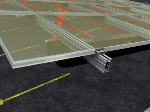 L TYPE SOLAR CARPORT TYPE-2 10 Cars 3D Model