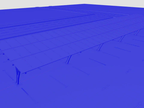 L TYPE SOLAR CARPORT TYPE-2 10 Cars 3D Model