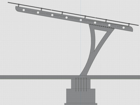 L TYPE SOLAR CARPORT TYPE-2 10 Cars 3D Model