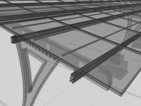 L TYPE SOLAR CARPORT TYPE-2 10 Cars 3D Model