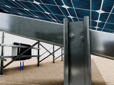 Solar Construction 3x8 Table 3D Model