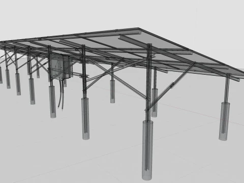 Solar Construction 3x8 Table 3D Model