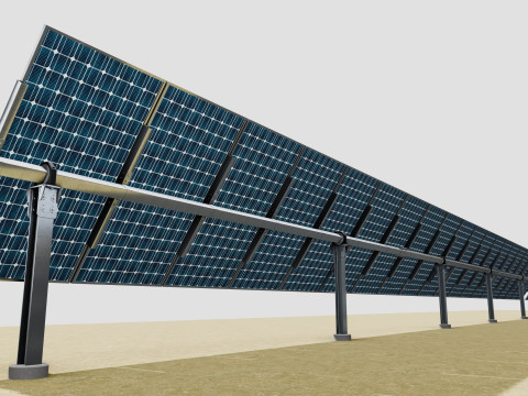 Solar Tracker Table 1x20x2-55-0-55 Degree 3D Модель