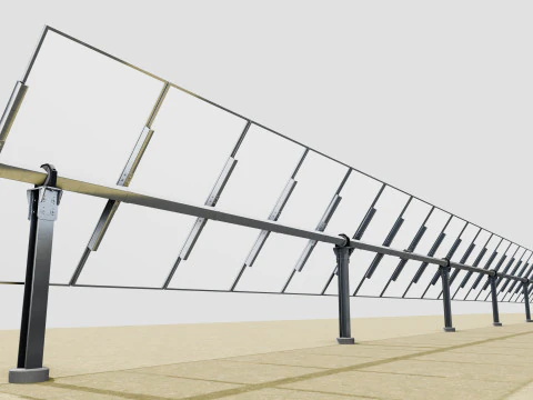 Solar Tracker Table 1x20x2-55-0-55 Degree 3D Model