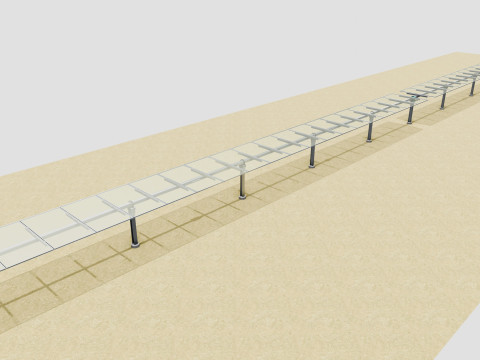 Solar Tracker Table 1x20x2-55-0-55 Degree Modello 3D