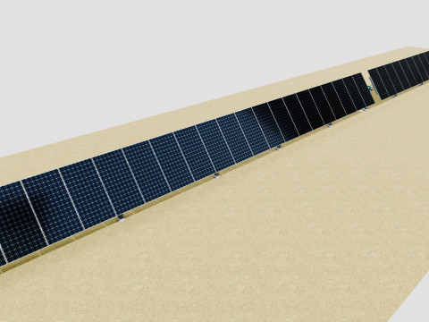 Solar Tracker Table 1x20x2-55-0-55 Degree Modello 3D