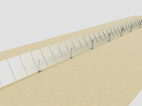 Solar Tracker Table 1x20x2-55-0-55 Degree Modello 3D