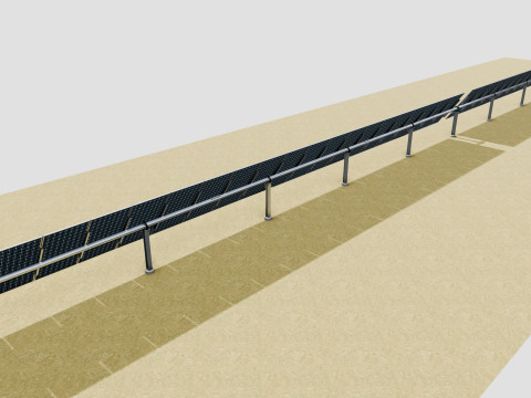 Solar Tracker Table 1x20x2-55-0-55 Degree Modello 3D