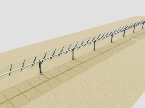 Solar Tracker Table 1x20x2-55-0-55 Degree Modello 3D