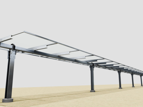 Solar Tracker Table 1x20x2-55-0-55 Degree Modello 3D