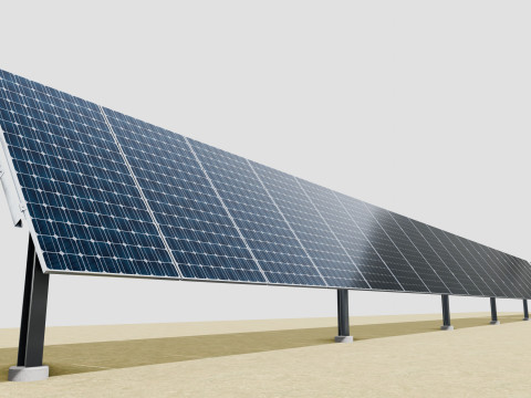 Solar Tracker Table 1x20x2-55-0-55 Degree Modello 3D