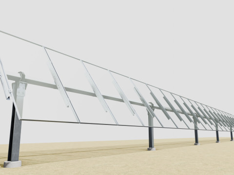 Solar Tracker Table 1x20x2-55-0-55 Degree Modello 3D