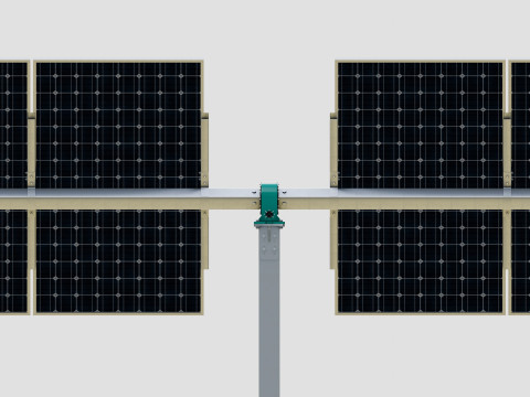 Solar Tracker Table 1x20x2-55-0-55 Degree Modello 3D
