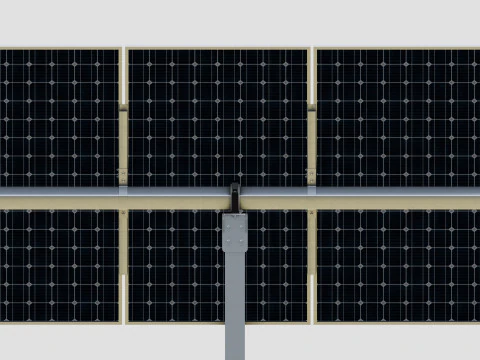 Solar Tracker Table 1x20x2-55-0-55 Degree 3D Model
