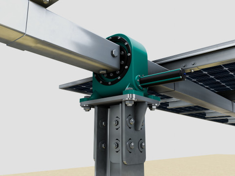 Solar Tracker Table 1x20x2-55-0-55 Degree Modello 3D