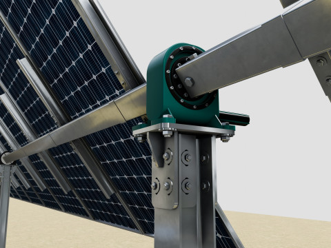 Solar Tracker Table 1x20x2-55-0-55 Degree Modello 3D