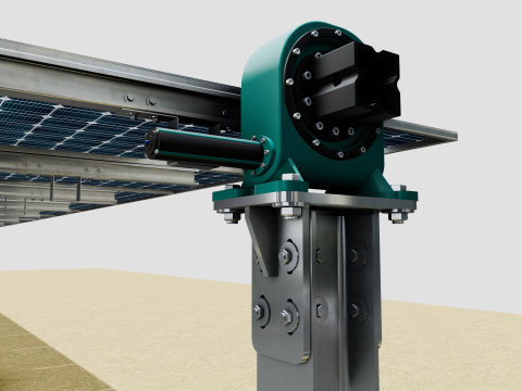 Solar Tracker Table 1x20x2-55-0-55 Degree Modello 3D