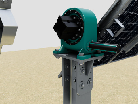 Solar Tracker Table 1x20x2-55-0-55 Degree Modello 3D