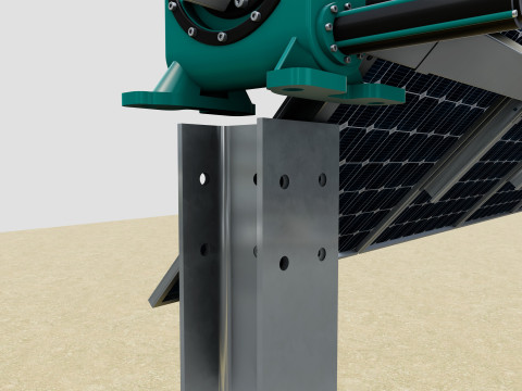Solar Tracker Table 1x20x2-55-0-55 Degree Modello 3D
