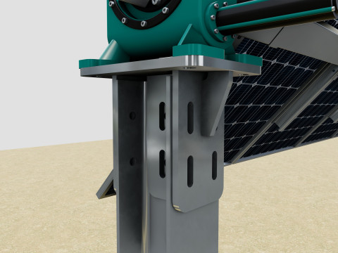 Solar Tracker Table 1x20x2-55-0-55 Degree Modello 3D