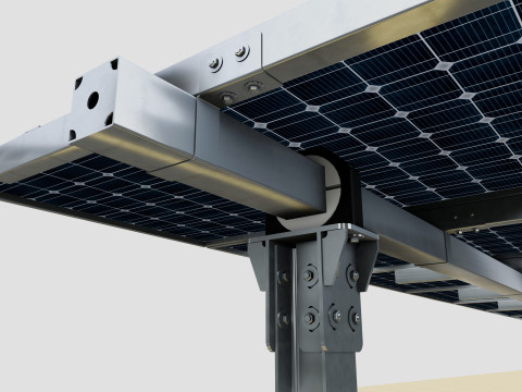 Solar Tracker Table 1x20x2-55-0-55 Degree Modello 3D