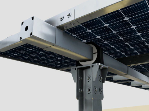 Solar Tracker Table 1x20x2-55-0-55 Degree 3D Model