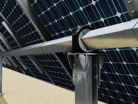 Solar Tracker Table 1x20x2-55-0-55 Degree Modello 3D
