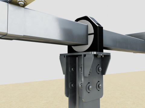 Solar Tracker Table 1x20x2-55-0-55 Degree Modello 3D