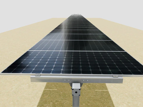 Solar Tracker Table 1x20x2-55-0-55 Degree 3D Model