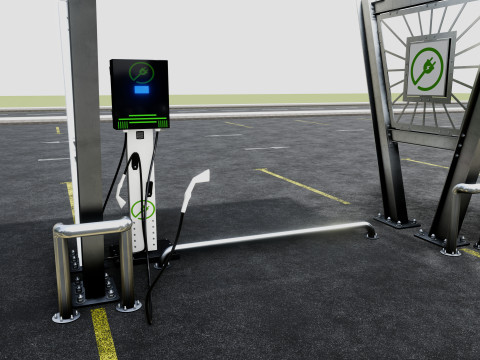 Solar Carport-1 Car Carport-3x3 Panels-Type-1 Modello 3D