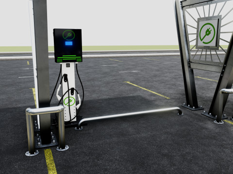 Solar Carport-1 Car Carport-3x3 Panels-Type-1 Modello 3D