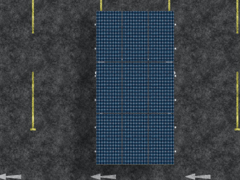 Solar Carport-1 Car Carport-3x3 Panels-Type-1 Modello 3D